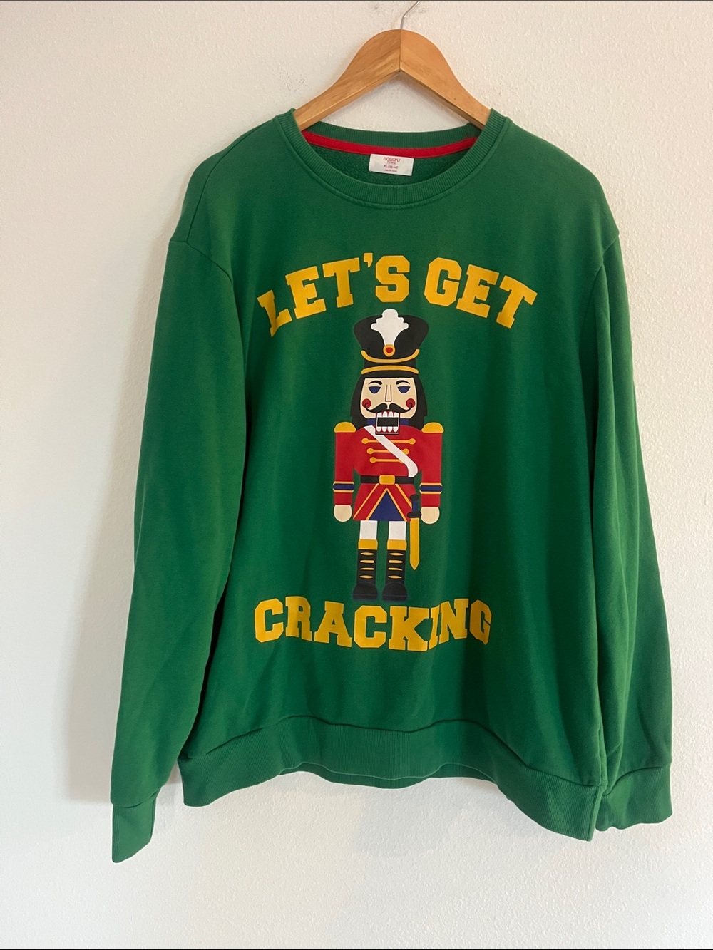 Holiday Time Christmas Green Nutcracker Graphic Crewneck Sweatshirt